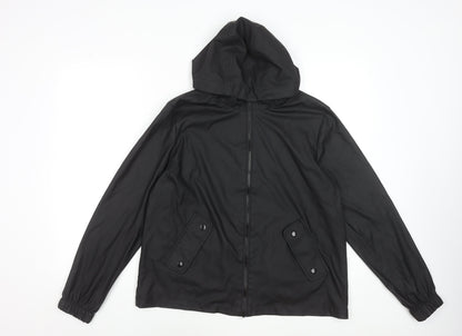 Primark Women's Black Hooded Zip Water Resistant Jacket Size M 12/14