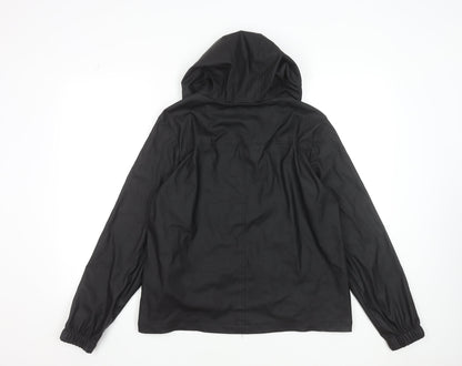 Primark Women's Black Hooded Zip Water Resistant Jacket Size M 12/14