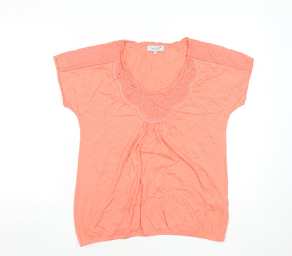 Womens UK Size 12 Marks and Spencer Orange Basic T-Shirt