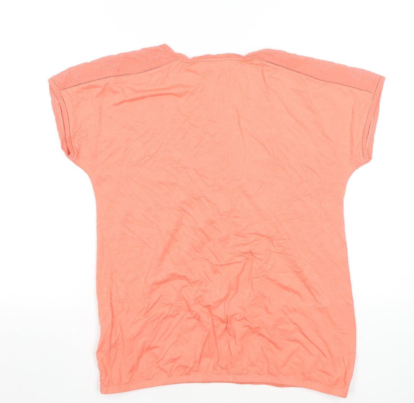 Womens UK Size 12 Marks and Spencer Orange Basic T-Shirt