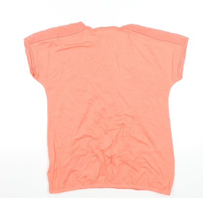 Womens UK Size 12 Marks and Spencer Orange Basic T-Shirt