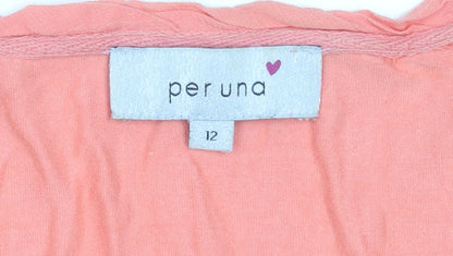 Womens UK Size 12 Marks and Spencer Orange Basic T-Shirt