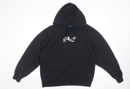 Mens UK Size L JACK & JONES Black Pullover Hoodie