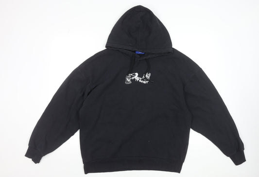 Mens UK Size L JACK & JONES Black Pullover Hoodie