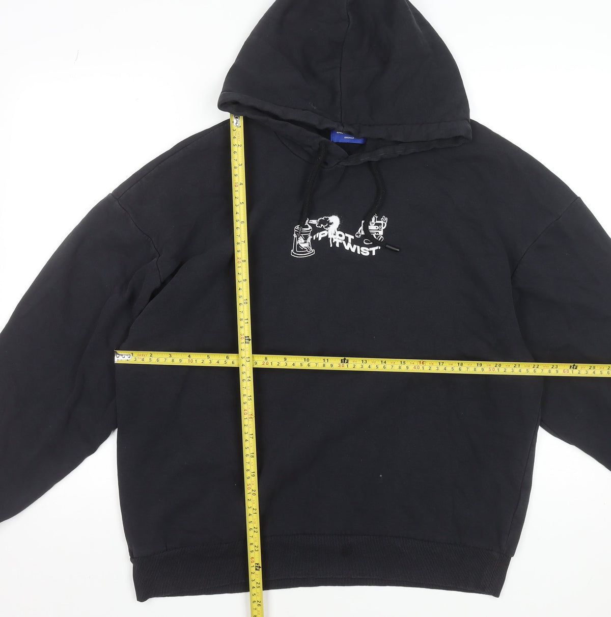 Mens UK Size L JACK & JONES Black Pullover Hoodie