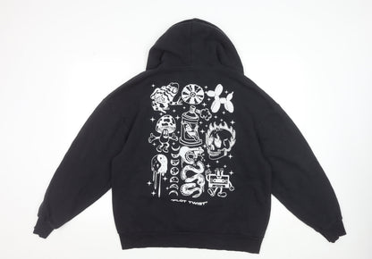 Mens UK Size L JACK & JONES Black Pullover Hoodie