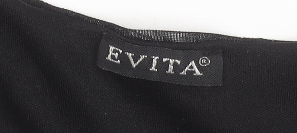 Womens UK Size 12 Evita One-Piece Black Playsuit