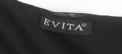 Womens UK Size 12 Evita One-Piece Black Playsuit