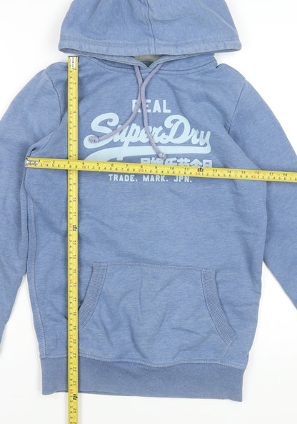 Mens UK Size S Superdry Blue Pullover Hoodie