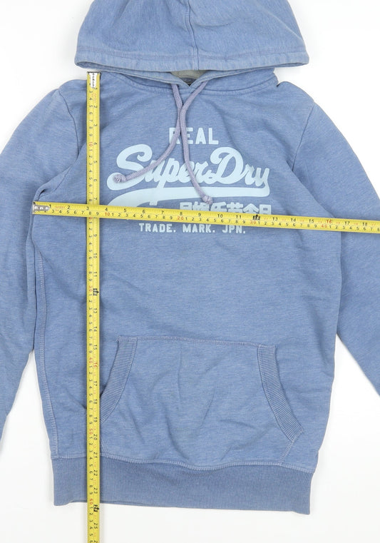 Mens UK Size S Superdry Blue Pullover Hoodie