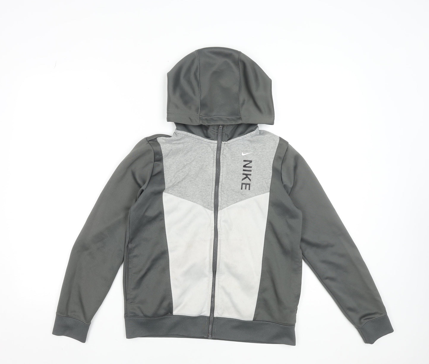 Boys UK Size L Nike Grey Full Zip Hoodie