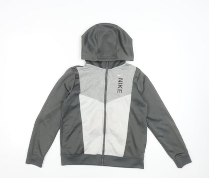 Boys UK Size L Nike Grey Full Zip Hoodie