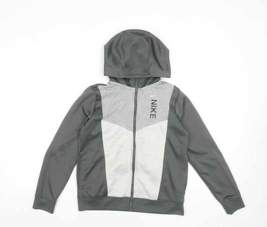 Boys UK Size L Nike Grey Full Zip Hoodie