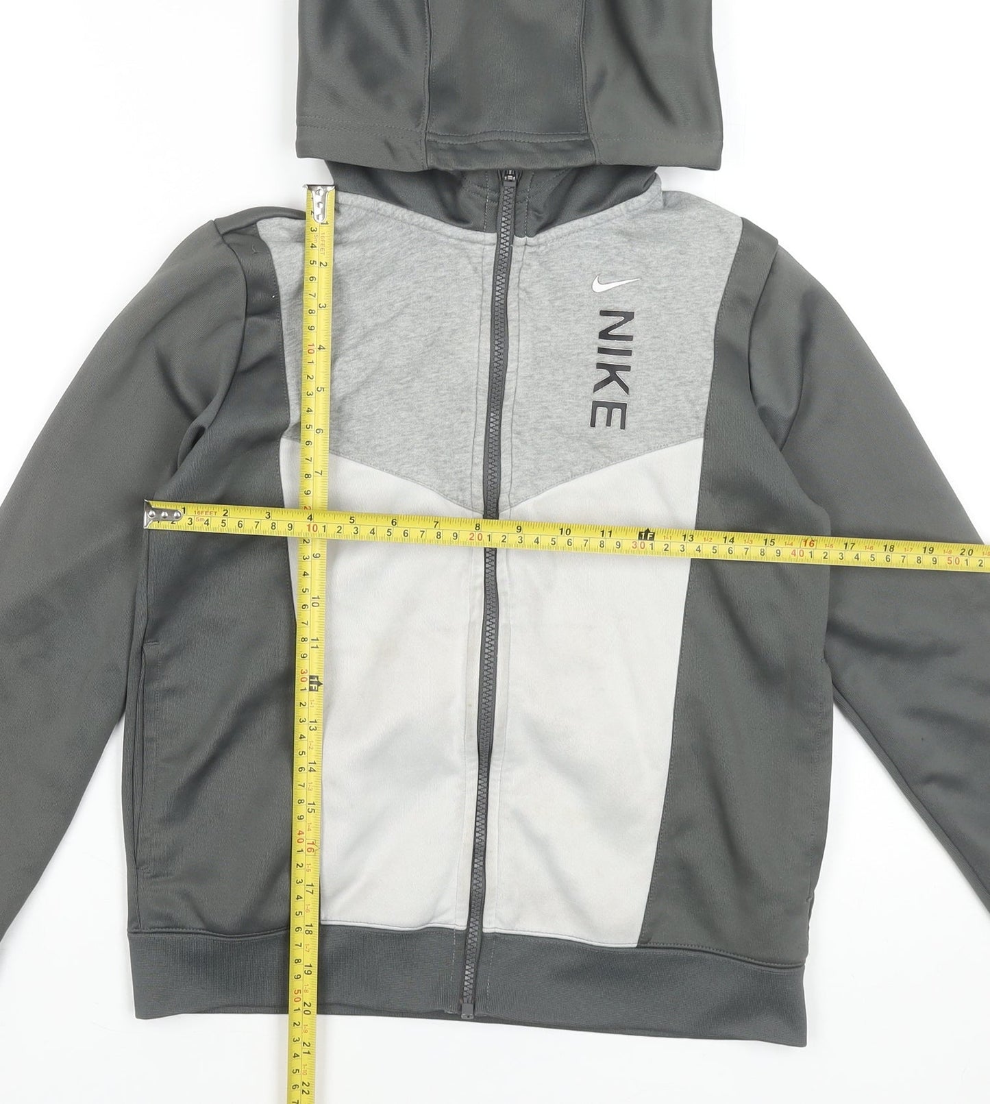 Boys UK Size L Nike Grey Full Zip Hoodie