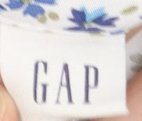 GAP Women's Blue Floral Long Sleeve Viscose Tunic Blouse Size L