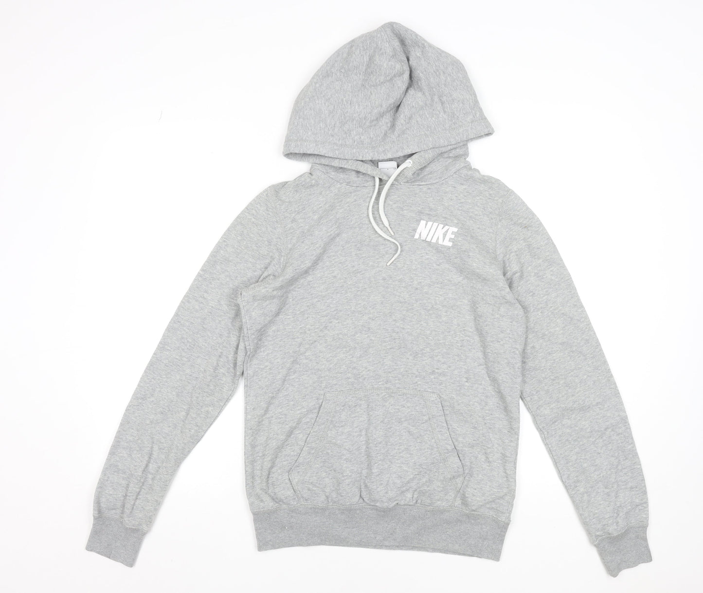 Nike Women’s Grey Pullover Hoodie Small Cotton Blend Logo Sweatshirt