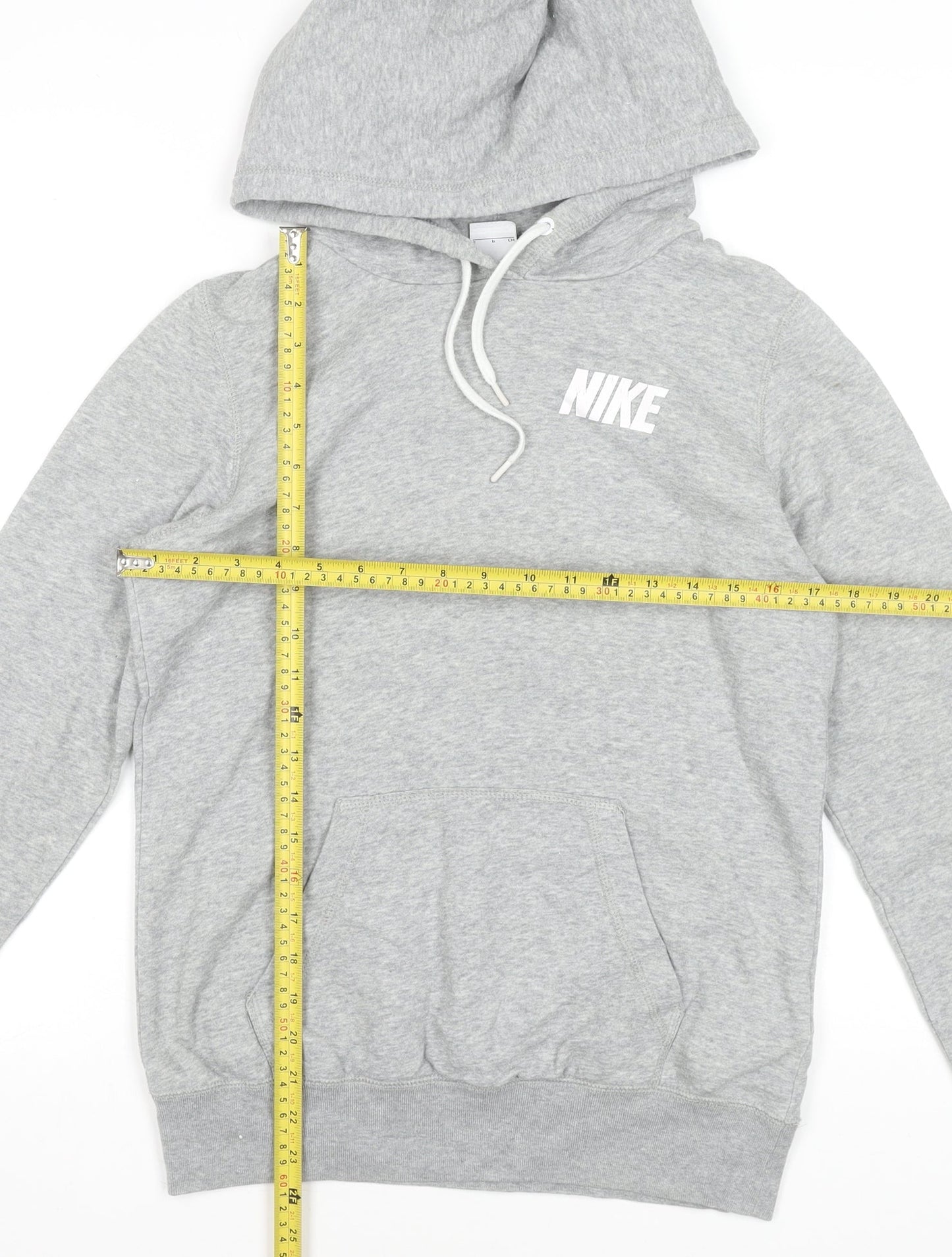 Nike Women’s Grey Pullover Hoodie Small Cotton Blend Logo Sweatshirt