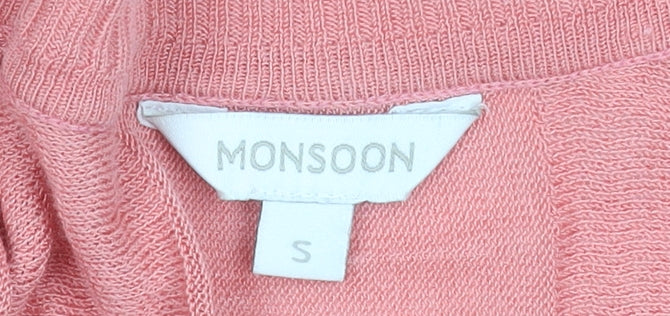 Womens UK Size S Monsoon Pink Cardigan Jumper