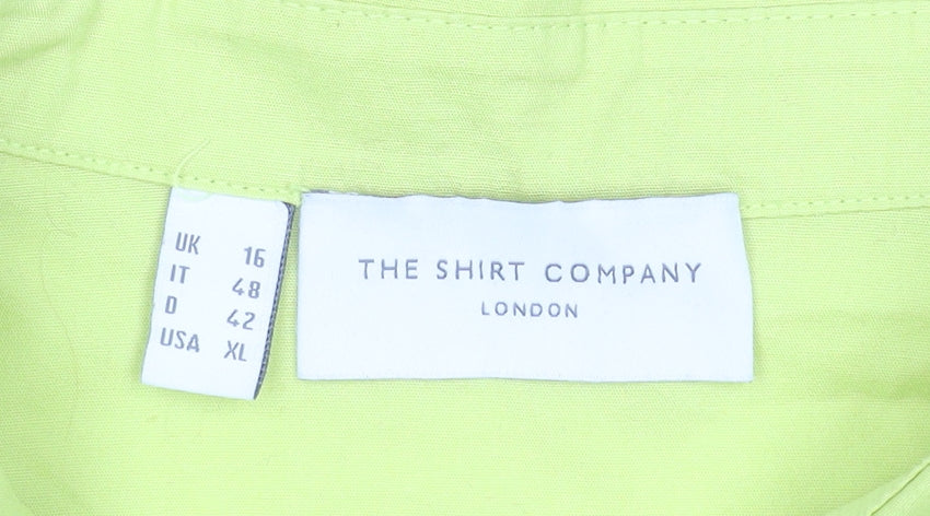 Womens UK Size 16 The Shirt Company Green Basic Button-Up