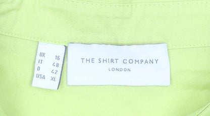 Womens UK Size 16 The Shirt Company Green Basic Button-Up