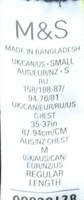 Marks and Spencer Men's Navy Long Sleeve Polo Shirt Size S Regular Fit 100% Cotton