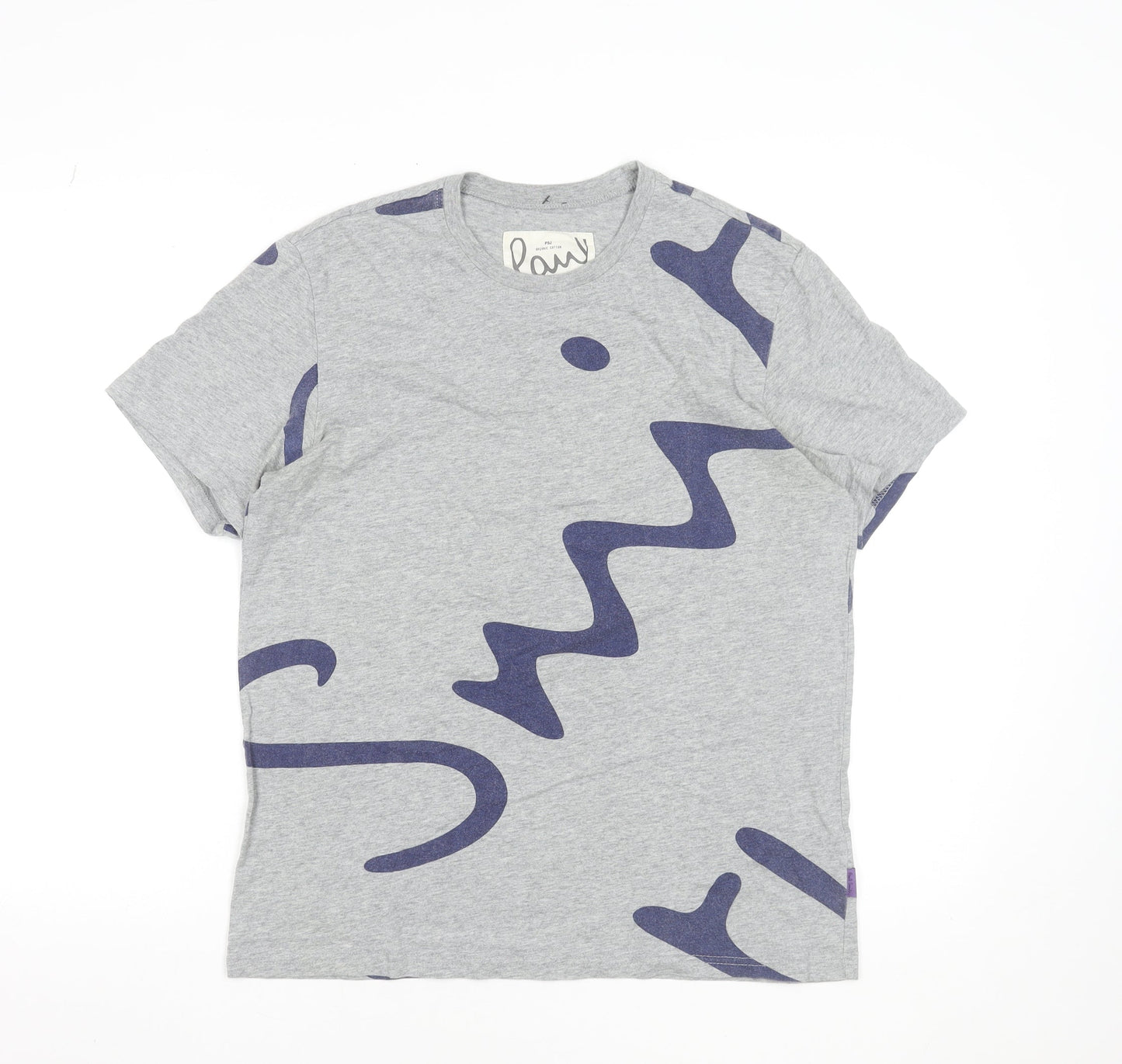 PS Paul Smith Men's Grey Graphic Print Organic Cotton T-Shirt M