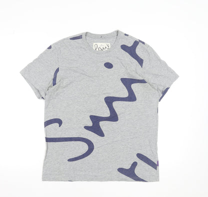 PS Paul Smith Men's Grey Graphic Print Organic Cotton T-Shirt M