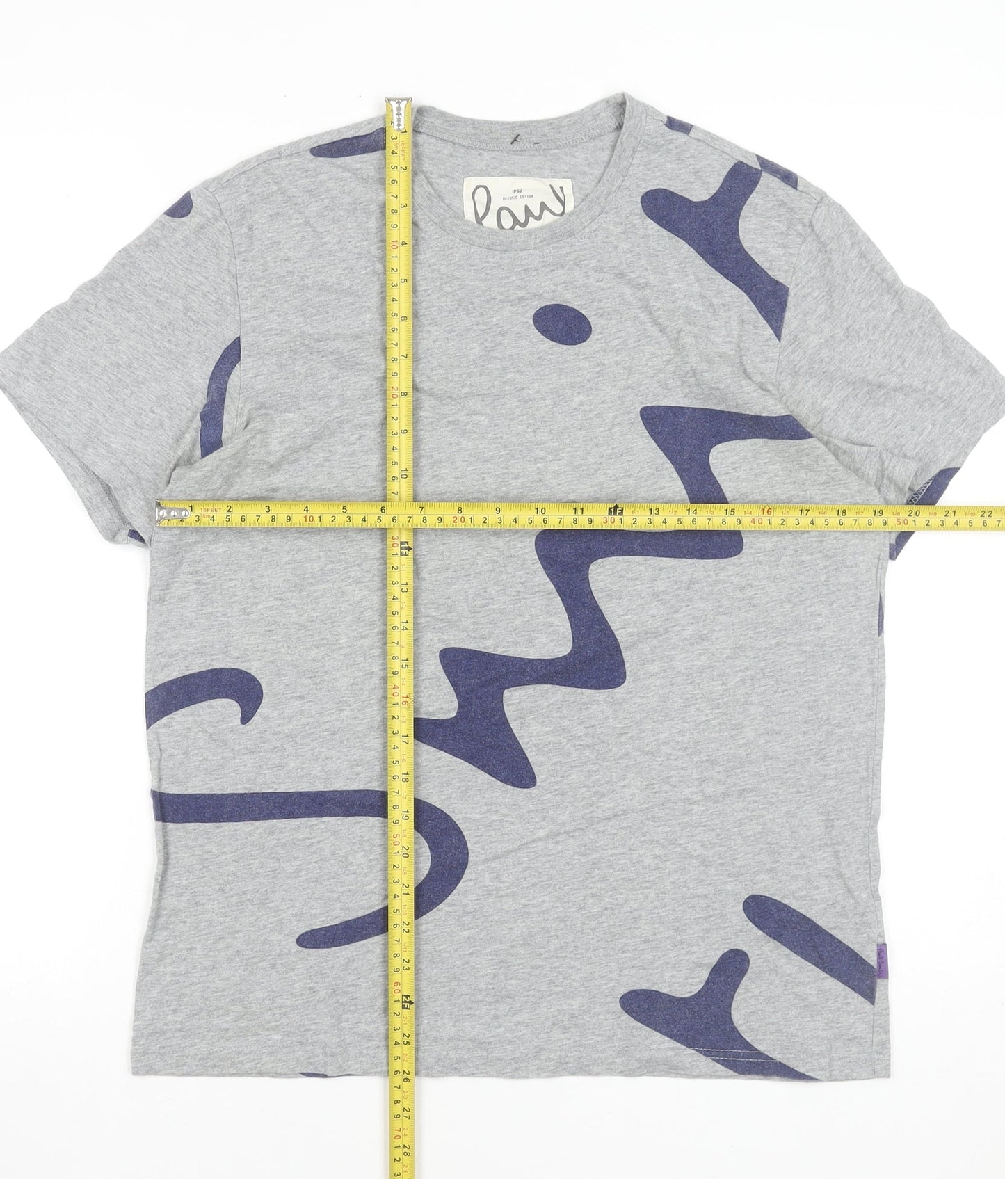 PS Paul Smith Men's Grey Graphic Print Organic Cotton T-Shirt M