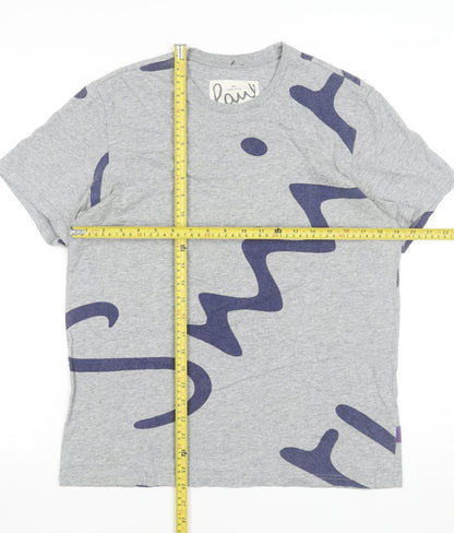 PS Paul Smith Men's Grey Graphic Print Organic Cotton T-Shirt M