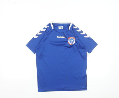 Hummel Boys Blue Football Jersey Top 12 Years Lightweight Sports Tee