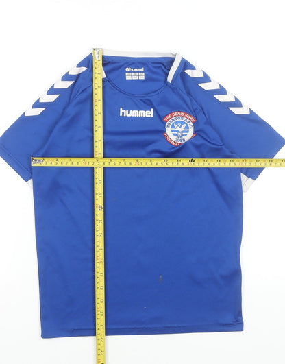 Hummel Boys Blue Football Jersey Top 12 Years Lightweight Sports Tee