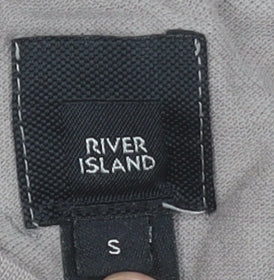 River Island Men's Beige Logo Graphic Cotton T-Shirt Size S