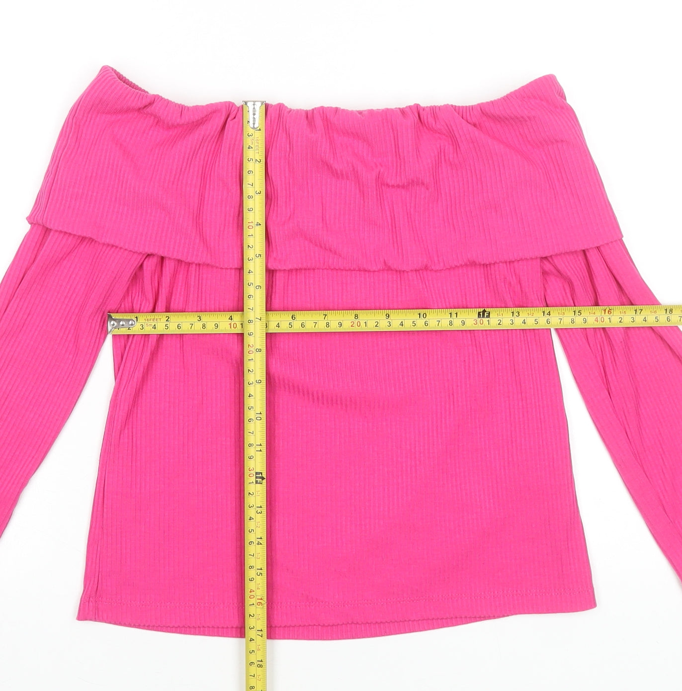Primark Women’s Pink Off Shoulder Long Sleeve Jersey Top Size S 10-12
