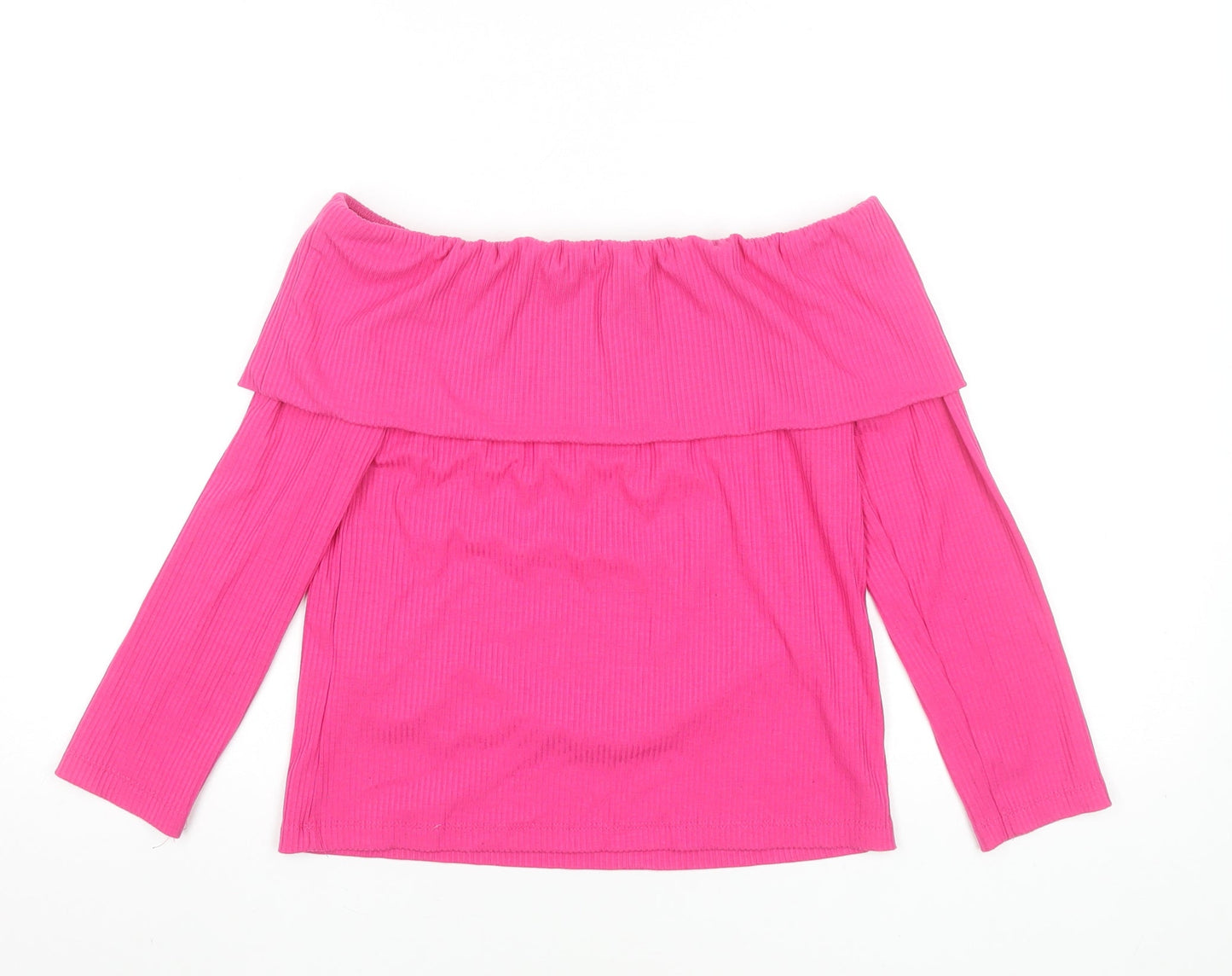 Primark Women’s Pink Off Shoulder Long Sleeve Jersey Top Size S 10-12