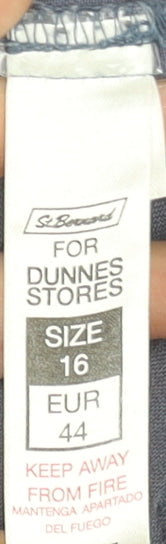 Dunnes Stores Women Blue Linen Viscose Jogger Trousers Size 16