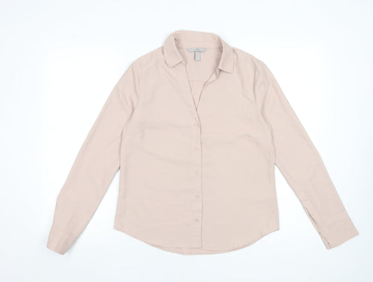 Womens UK Size 8 H&M Beige Basic Blouse