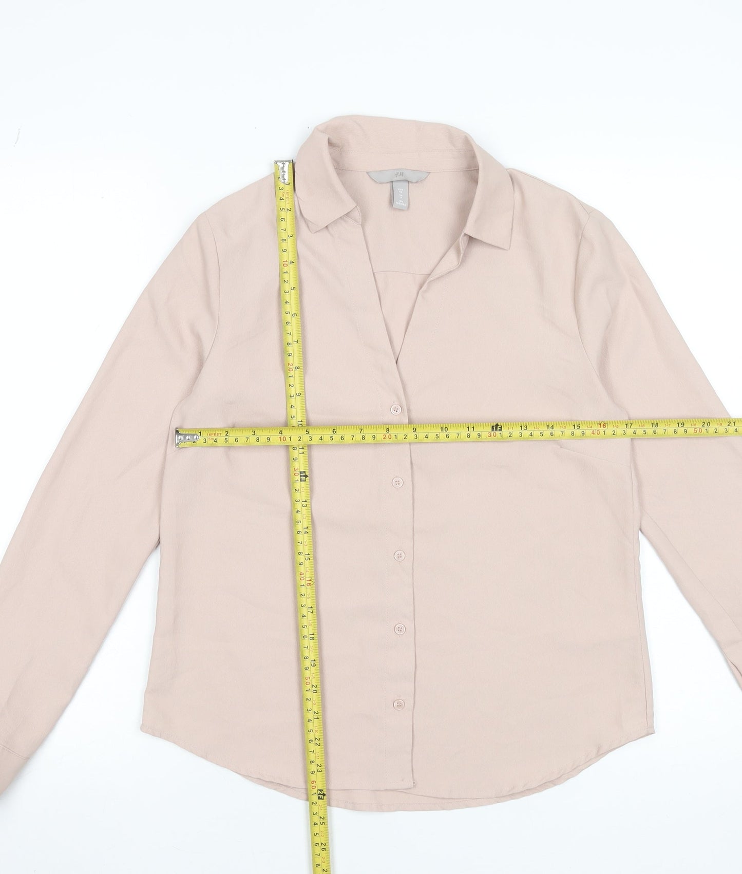 Womens UK Size 8 H&M Beige Basic Blouse