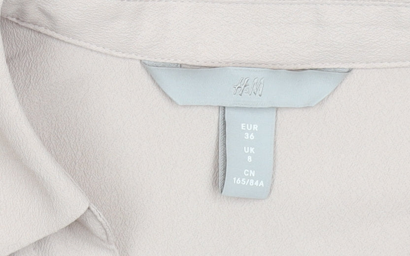 Womens UK Size 8 H&M Beige Basic Blouse