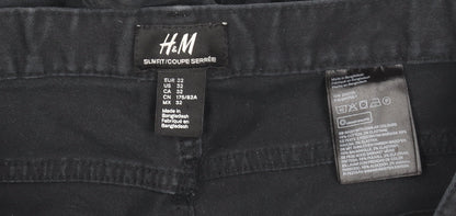 H&M Mens Black Slim Fit Stretch Denim Jeans Size 32 Regular