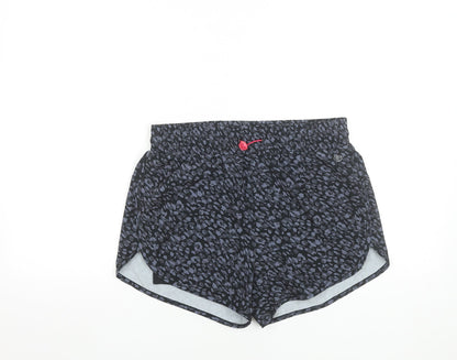 Dunnes Stores Womens Black Animal Print Running Shorts Size S