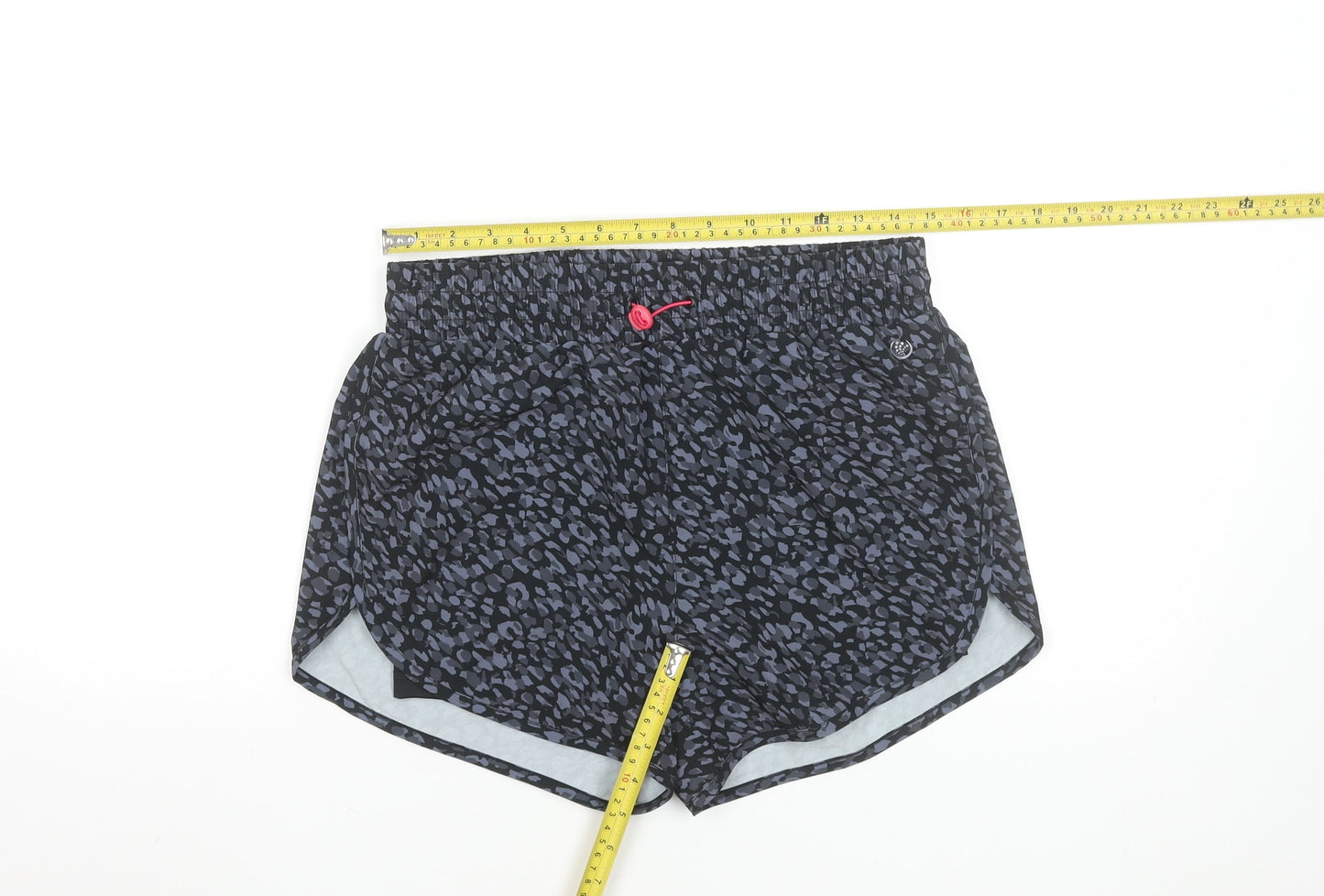 Dunnes Stores Womens Black Animal Print Running Shorts Size S