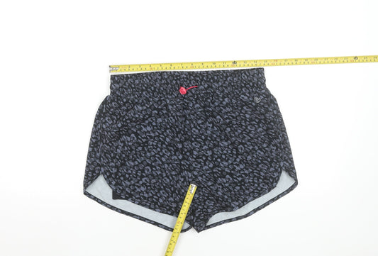 Dunnes Stores Womens Black Animal Print Running Shorts Size S