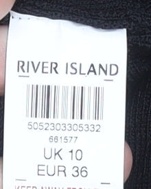 Womens UK Size 10 River Island Black Basic Tank