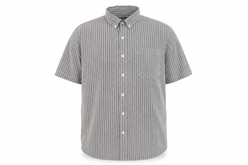 Dunnes Men’s Grey Check Short Sleeve Button-Up Shirt XL
