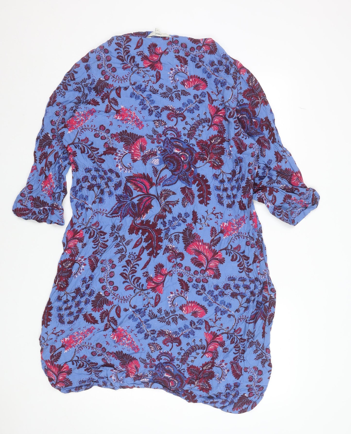 Next Women Blue Floral 3/4 Sleeve Shift Dress Size 20