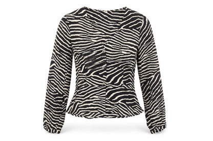 H&M Women's Zebra Print Viscose Button Blouse UK 8