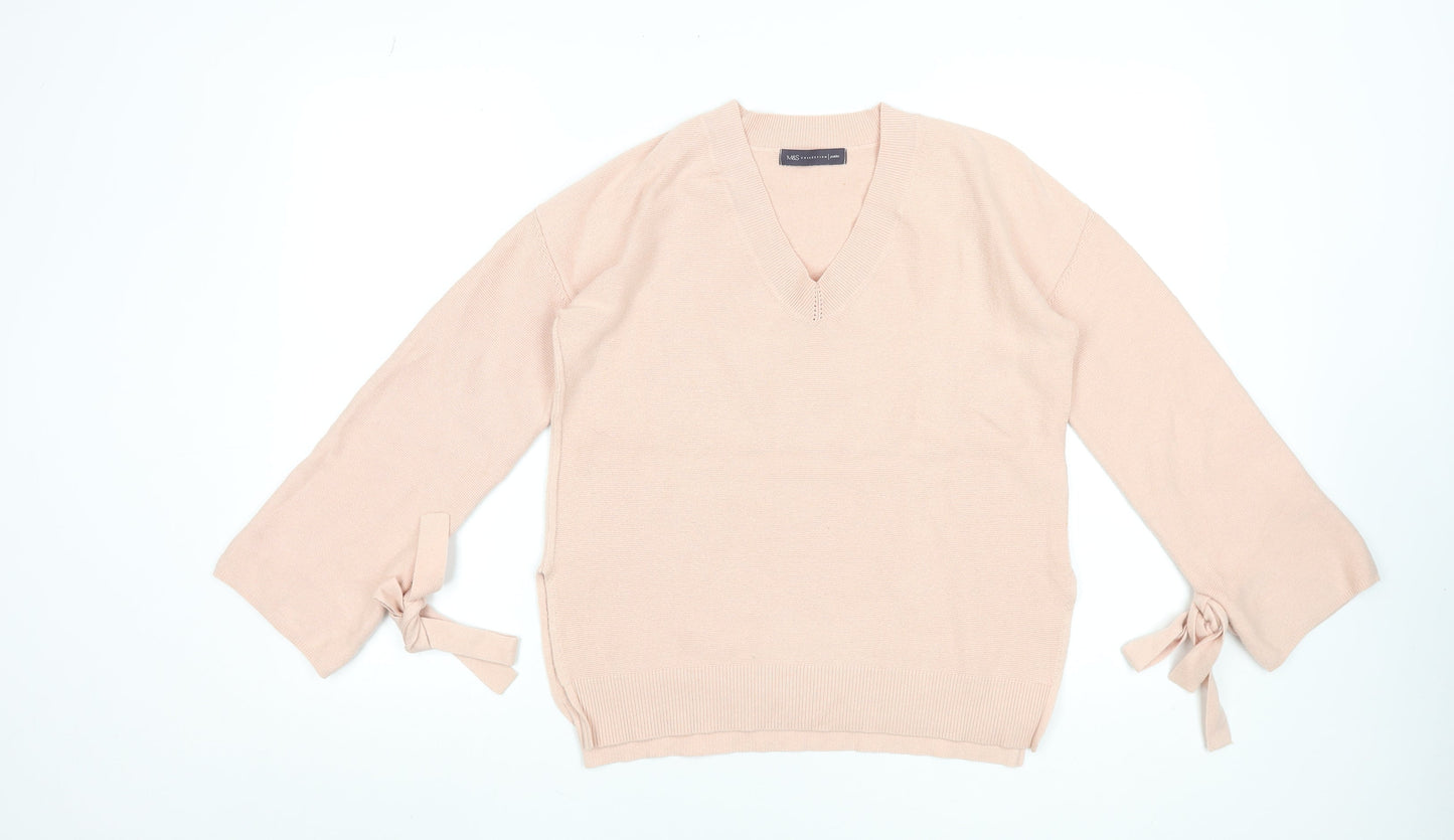 Womens UK Size 10 Marks and Spencer Beige Pullover Jumper
