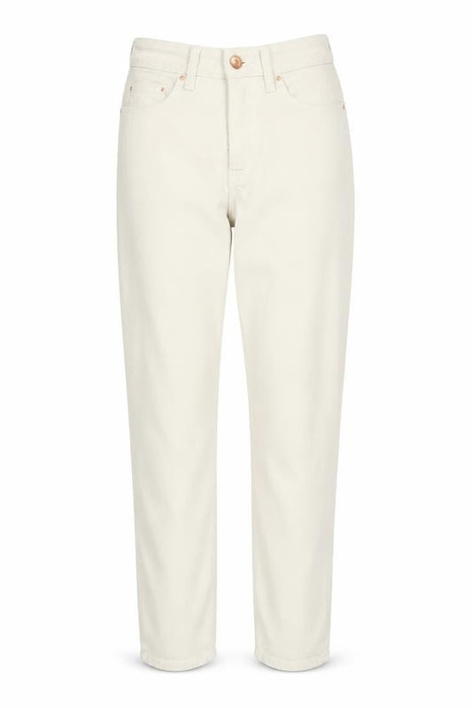 Womens UK Size 8 New Look Regular Fit Mom Beige Jeans