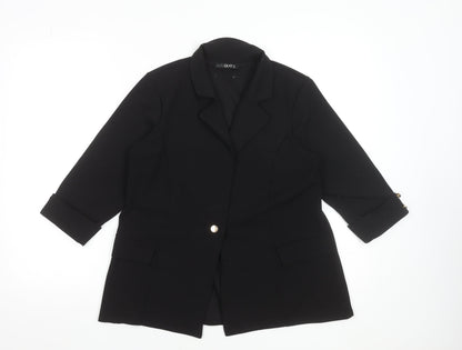 Quiz Women’s Black Blazer Size 12 Classic Mid-Length Jacket