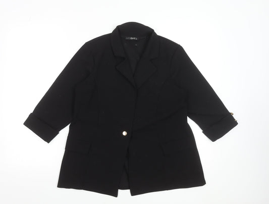 Quiz Women’s Black Blazer Size 12 Classic Mid-Length Jacket